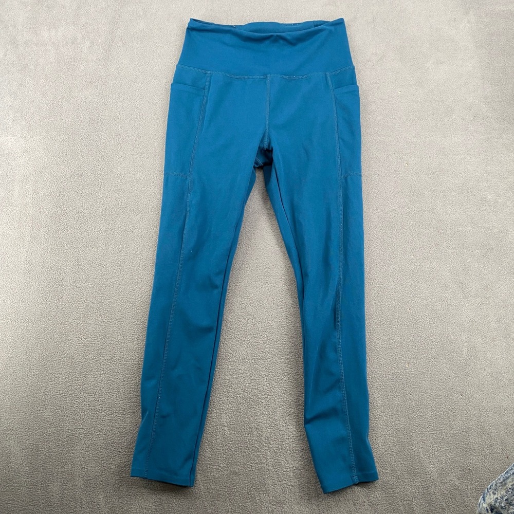 Danskin Womens Teal Blue High Waisted Active‎ Leggings Style 9679 Small